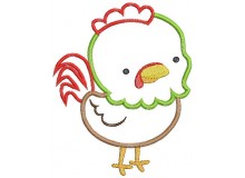 Stickmuster - Bauernhof - Hahn Applikation